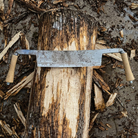 Barr Drawknife on Log