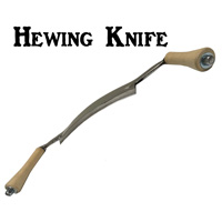 Barr Hewing Knife with curved blade for hand hewn texture on logs and timbers
